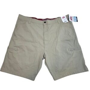 Wrangler Outdoor All Terrain Cargo Shorts Khaki Relaxed Fit Mens 44 10" Inseam